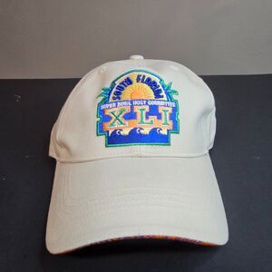 NWOT Super Bowl XLI 2007 Host Committee South Florida Flexfit Cotton Hat Beige